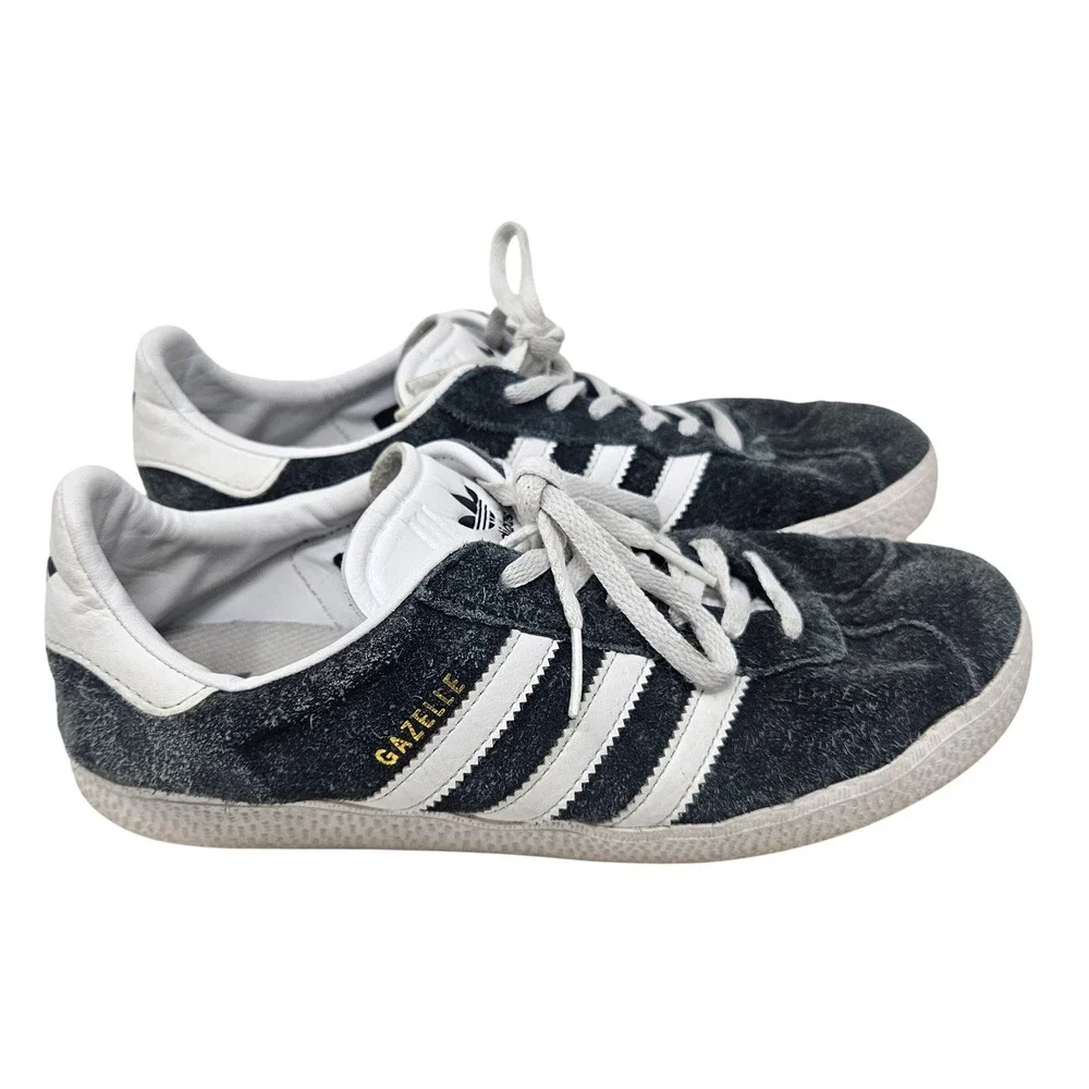 Adidas Gazelle Dark Grey White Suede Sneakers Mens 7